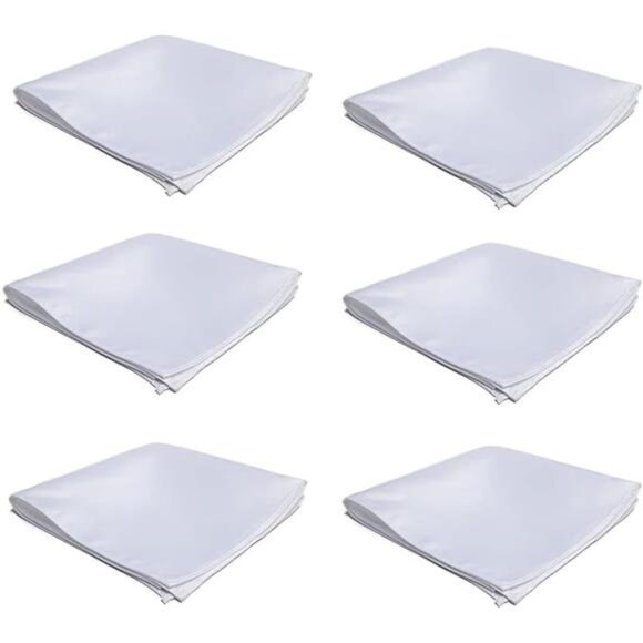 Mens Pocket Squares Handkerchief 6 PK Wedding Party Solid Color Handkerchiefs - Picture 3 of 3